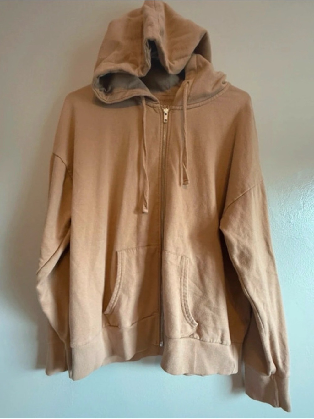Time and Tru Tan Full-Zip Hooded Sweatshirt Jacket - Women's